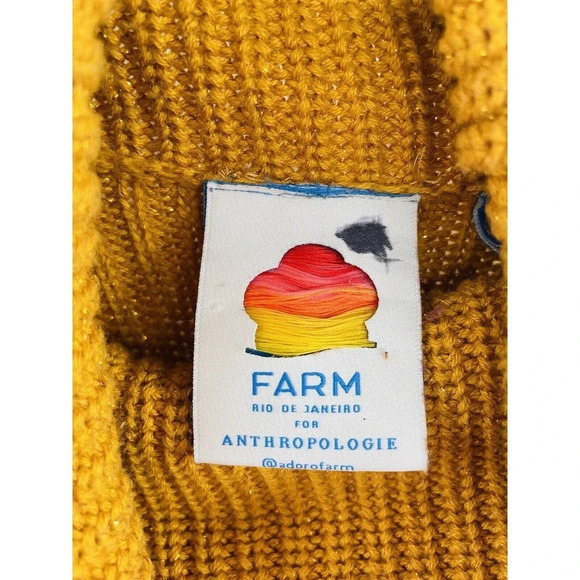 Farm Rio de Janeiro Anthropologie Tunic Sweater Dress Striped Turtleneck Size S - Picture 8 of 11